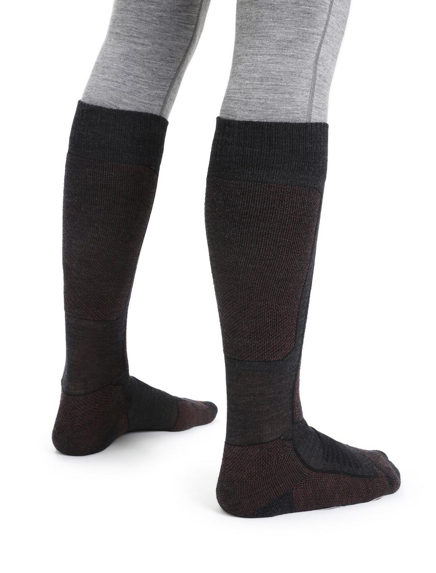 Chaussettes Icebreaker Merino Ski+ Medium Over the Calf Homme Noir | FR 1027EBCX